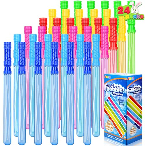 JOYIN 24 große Seifenblasenstäbe Bulk Bubbles (2 Dutzend, 14 Zoll) für Sommerspielzeug, Aktivitäten im Innen- und Außenbereich, Seifenblasen, Partyzubehör für Kinder