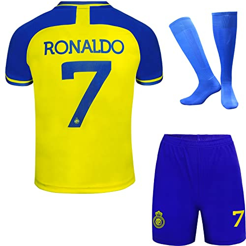 metekoc Heim Ronaldo #7 Football Fußball Kinder Trikot Shorts Socken Jugendgrößen (Heim,24)