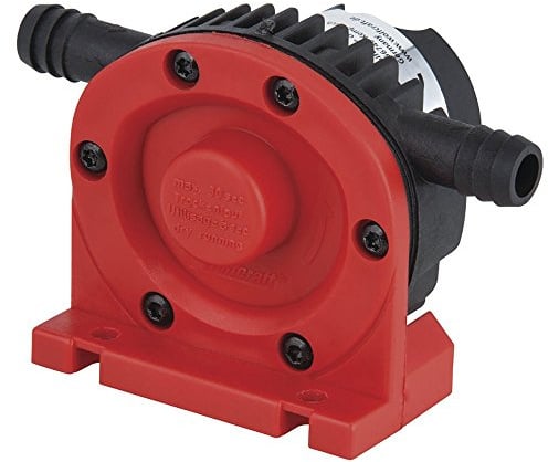 wolfcraft Pumpe mit Kunststoffgehäuse (1300 l/h) - Zum Abpumpen von Flüssigkeiten mit der Bohrmaschine - zum Auspumpen von Pools, Wasserbetten, Fässern - Made in Europe - 2202000