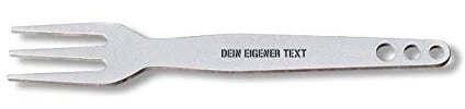 Pommesgabel aus Edelstahl, Wunschbeschriftung, dein persönliches EDC