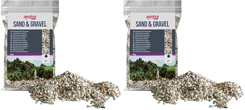 Amtra Polychrome - Naturkies für Aquarien, Dekoboden, Sand und Weißkies, Körnung 3-4 mm, 5 KG (Packung mit 2)