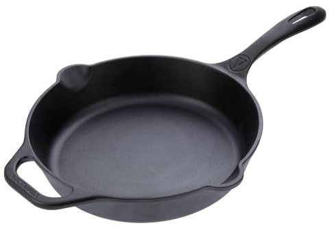 VICTORIA Bratpfanne Gusseisenpfanne Eingebrannte, Induction 30cm Geeignet für Feuer, Grill, Backofen, Ceranfeld, Gas, Cast Iron Skillet Cured, Toxic Free Non-Stick Kochgeschirr ohne PTFE oder PFOA