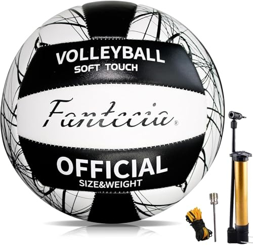 Fantecia Volleyball Offizielle Größe 5 für Spiele im Freien, Weiche Beachvolleyballer für Jugendliche Erwachsene, Anfängertraining Volleyball