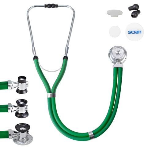 SCIAN Sprague Rappaport Stethoskop für Krankenschwestern, Ärzte, und Heimgebrauch, Multifunktionales Kardiologie Stethoskop Doppelkopf mit Erwachsenen, Kinder und Kleinkind Wandelglocke (UK-Grün)