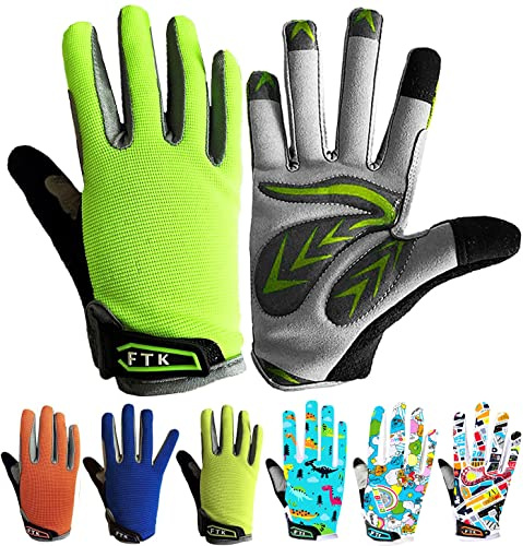 LOVMEAD Fahrradhandschuhe Kinder für Jungen Mädchen Alter 4-12, MTB Handschuhe Paar Outdoor Sport Rennrad Fahrrad Bike Handschuhe Frühling Sommer (S, Grün)
