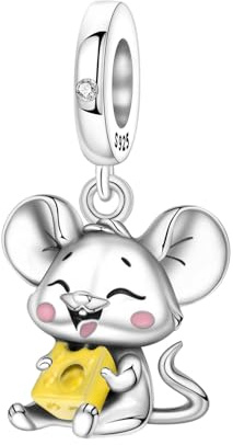 NUJIFFY Süße Tiere Charm 925 Sterling Silber Charms Anhänger für Armband Bär charm anhänger Hunde, Kompatibel mit Europäischen Armbändern für Frauen Schmuck Geschenk