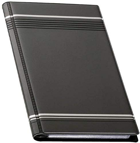 Durable Visitenkarten-Album Visifix 8581, 1 Stück, anthrazit, 858158 | Taschenalbum für Visitenkarten bis 90x57 mm, 12 Hüllen mit seitlichem Einschub, inkl. A-Z Register