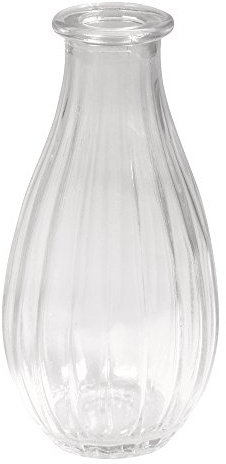 Rayher Glasvase, Höhe 14 cm, 7 cm ø, bauchig, mit Streifen, Blumenvase, Deko Vase, zum Verzieren, 56812000