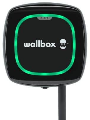 Wallbox Pulsar Plus Ladegerät für Elektrofahrzeuge. Mit Einstellbarer Leistung von bis zu 22 kW. Ladekabel Typ 2. WLAN- und Bluetooth-Verbindung sowie OCPP-kompatibel. (Type 2-22 KW | 7m, Black)