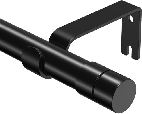 WELDUN Gardinenstangen für Fenster, 81-159 cm Metall ausziehbare Vorhangstange, Φ19.5 mm robustes Gardinenstangen-Set mit Halterungen für Schlafzimmer, Wohnzimmer, Schwarz