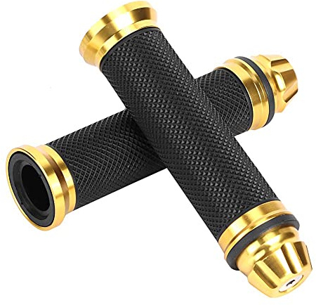 Motorrad Lenkergriffe Griff, Fydun 22mm 1 Paar Motorrad CNC Aluminium Anti Rutsch Gummigriffe für 7/8 Lenker Fahrrad