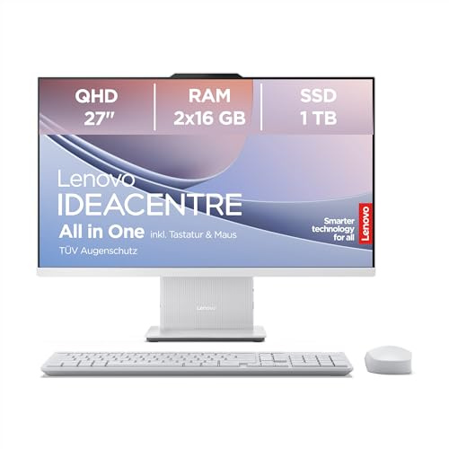 Lenovo IdeaCentre All in One | 27 QHD Display | Intel Core i7-240H | 32GB RAM | 1TB SSD | Intel Grafik | Win11 Home | QWERTZ | grau | inkl. Tastatur & Maus | 3 Monate Premium Care
