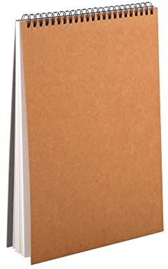 Aunphuw Zeichenblock A4 160gsm Skizzenbuch, Spiralgebunden 60 Seiten | Blanko Skizzenblock Spiralgebundenes Zeichenblock mit Strapazierfähiger Hartfaserplatte Säurefreies für Kinder Erwachsen