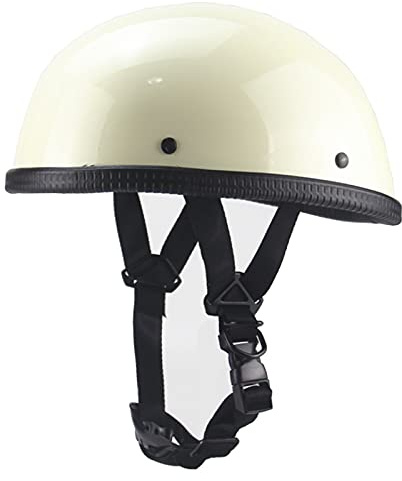 Motorrad Helm Retro Stil Motorradhelm ABS + Baumwolle Motorrad Halbhelm Halbschale Jet-Helm Retro Offenes Brain-Cap Helm Für Damen Herren DOT/ECE-Zertifizierung,Weiß,S