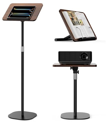 TURNRISE 2 in 1 Buchständer Book Stand Höhenverstellbarer Buchhalter für Boden/Tisch mit XXL-Platte 180°-Neigung Leseständer Notenständer Laptophalter Rutschfeste Basis für Kinder & Erwachsene