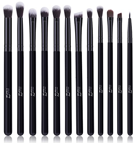 MSQ 12 Stück Augenpinsel Set Lidschatten Pinselset Augen Pinselset Makeup | Augenbrauen Pinsel Set Zum Puder Highlighter Concealer Lidschattenpinsel