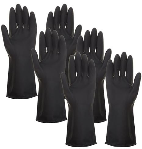 XNIVUIS 3 Paare Wiederverwendbare Haushaltshandschuhe Spülhandschuhe Latex- Reinigungshandschuhe für den Haushalt Wiederverwendbare Handschuhe für Küchenarbeit Putzhandschuhe Einheitsgröße (Schwarz)