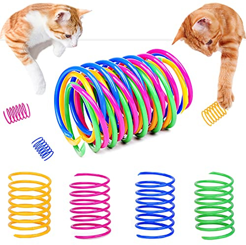 Grantop 20 Stück Katze Spielzeug - Bunte Kunststoff Spiralfedern für Haustiere - Kreative Neuheit Spring Spirale