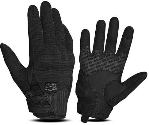 BEAST RAGE Motorradhandschuhe für den Sommer, Reithandschuhe mit Touchscreen, atmungsaktiv, für Männer und Frauen, leichter Offroad-Rennhandschuh mit Fingerschutz, rutschfester Griff (Schwarz, L)