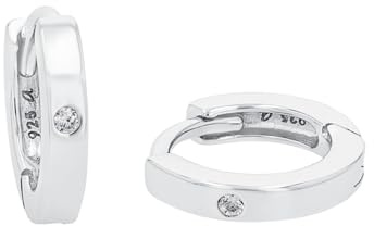 AMOR - Damen Ohrringe 925 Silber - mit Zirkonia Stein - Creole - AMR-E0055