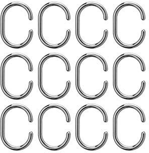 Croydex Duschvorhangringe, C-Form, verchromt, 12 Stück