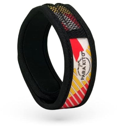 ATC Handels GmbH Para'Kito Anti-Mücken Armband inkl. 2 Pellets für Kinder und Erwachsene - Mückenschutz, Mückenabwehr, Schutz gegen Mücken für Hand- und Fußknöchel, Geometrisch schwarz