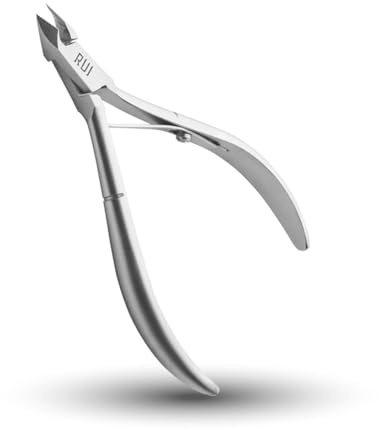 Rui Smiths Professionelle Nagelhautzange | Präzision Surgical Grade Edelstahl Nagelhaut Trimmer, Französischer Griff, Einzelfeder, 5mm Backe (Half Jaw)