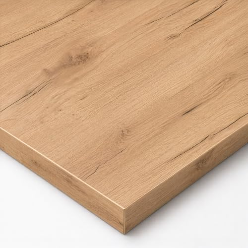 POKAR Tischplatte 200x80 cm | Schreibtischplatte 25 mm Stärke | Ideal für höhenverstellbare Schreibtische und Esstisch | Robuste und Langlebige | Made in Europe | Golden Craft Eichen