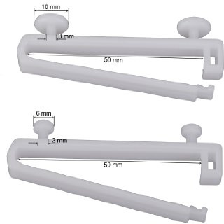 DécoProfi 10x Schlaufengleiter für Gardinenschienen 6mm x 50mm Weiß I Für Innenlauf von Gardinen/Vorhangschienen I Gleiter Schiebegardinen mit Schlaufen