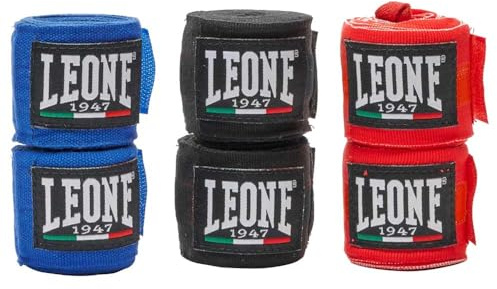 LEONE 1947, 3 Paar Bandagen schwarz/blau/rot, 4,5 m, AB705P