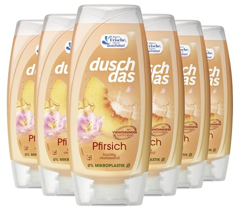 Duschdas Duschgel Pfirsich Duschbad mit verwöhnender Duftformel sorgt für einen erfrischenden Start in den Tag 6 x 225 ml
