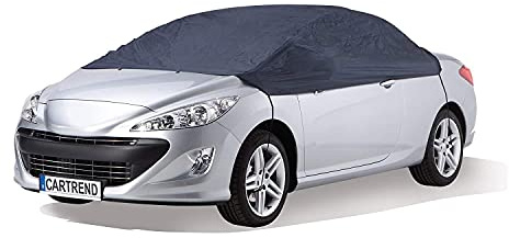 cartrend Halbgarage "New Generation", wetterfeste Auto Abdeckplane, Autoabdeckung, Autoplane, blau, Größe M, schützt vor Frost, Schnee und Sonne