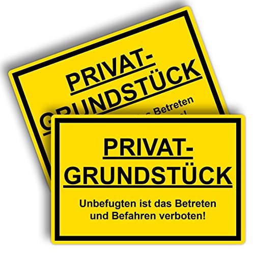 STROBO 2 Stück Privatgrundstück "Unbefugten ist das Betreten und Befahren verboten!" Hinweisschild | Stabile 3mm Hartschaumplatte als 30x20cm Schild mit UV-Schutz für den Außenbereich