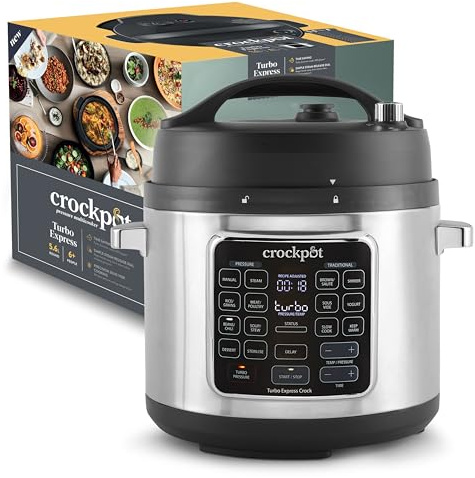 Crockpot Turbo Express Multikocher | 5,6 l (mehr als 6 Personen) | 14-in-1-Zubereitungsmöglichkeiten | SchongarerDampfreinigerSchnellkochtopf & mehr |CSC062X