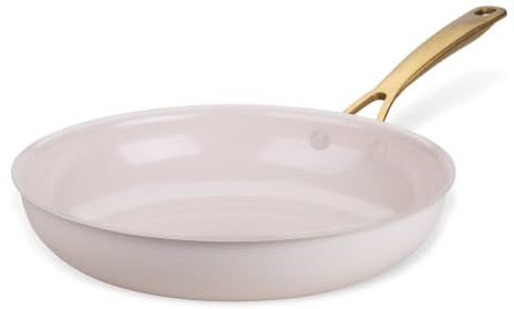 Fackelmann x Pamela Reif Bratpfanne Ø 28 cm – aus recyceltem Aluminium mit PFAS-freier keramischer Beschichtung, Pastell-Beige, für alle Herdarten geeignet