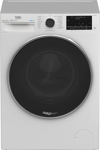 Beko B5WFU58418W bPRO 500 freistehende Waschmaschine, Waschvollautomat, 8 kg, AquaTech, Schleuderwahl, 1400 U/min, Bluetooth, Dampffunktion, Hygiene+ allergikergeeignet, Weiß