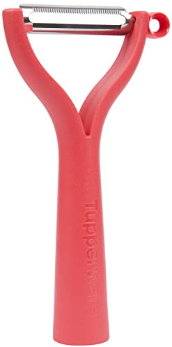 TUPPERWARE D119 Universalschäler Schäler rot Sparschäler Spargel, 14 cm