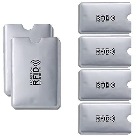 Aidqxbaoer TÜV Geprüfte RFID Blocker NFC Schutz Kreditkartenhülle (A - 6 Stück)