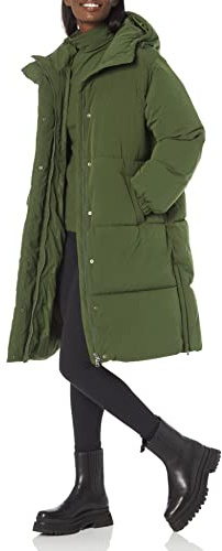 Amazon Essentials Damen Lange Oversize Winter-Daunenjacke mit Kapuze (In Übergröße Erhältlich)