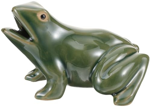 Supvox Keramik Frosch Wasserfall Springbrunnen Für Garten Und Innenhof Zirkulierender Wasserfallfrosch Gartendekor 4.33X3.54X2.76In Kompakt Für Balkon Und Outdoor