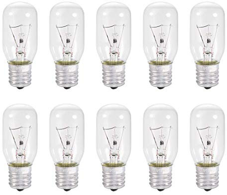 N/A 10 Stück T25 E17 Ersatzlampen für Mikrowelle für die meisten Backofen Ge Ersatz für die Zwischensockel E17-40 W/AC 110 V-130 V, warmweißes Licht