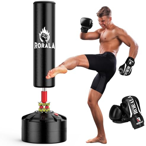 RORALA Boxsack für Erwachsene Freistehender Standboxsack MMA-Boxpartner Boxtrainer Schwergewicht Boxsack mit Saugnapf