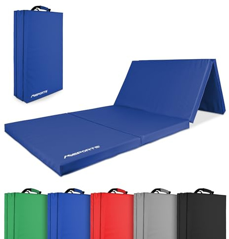 MSPORTS Turnmatte Premium klappbare Weichbodenmatte 190 x 80 x 5 cm Gymnastikmatte Sportmatte für zuhause Kinder Erwachsene (Blau, 190 x 80 x 5 cm)