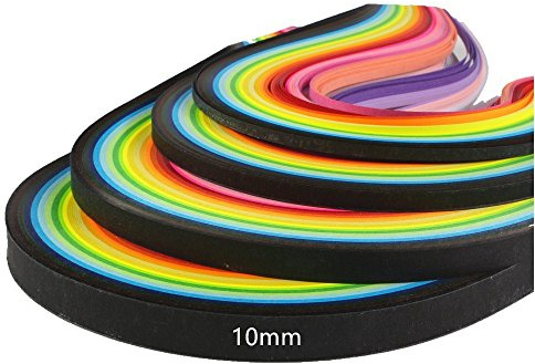 ODETOJOY Quilling-Papierstreifen-Set, 10 mm Breite, 26 Farben, 260 Streifen, 39 cm Länge, Bastelpapier für Quilling-Kunst & Origami