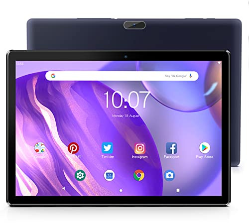 PRITOM Tablet 10 Inch Android 13 Phone Tablet 3G, SIM, 64GB Quad Core, (TF 512GB), 5000mAh Battery, 8MP Rear Camera, Support 3G Calls, WiFi, GPS, Bluetooth, USB Type C, Black