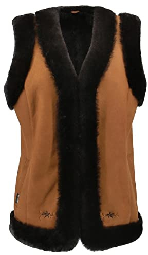 Hollert Damen Lammfellweste Lotti Fellweste Lederweste warm echt Merino Schaffell Größe M
