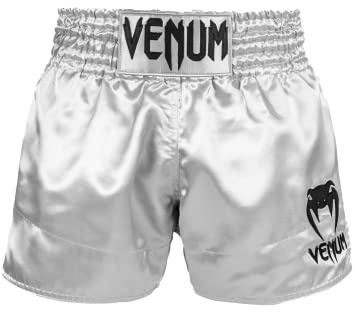 Venum, Classic Muay Thai Shorts, Herren, M, Silber/Schwarz