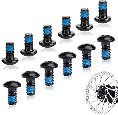 12 Stück Fahrrad Bremsscheiben Schrauben, M5 x 10 mm Stahl Fahrrad Scheibenbrems Schrauben, T25 Fahrradrotorschraube für MTB, Rennrad, Mountainbike (Schwarz)