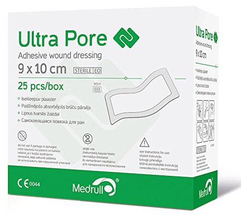 Medrull Steriler Wundverband 9x10 cm Sterile Wundpflaster ULTRA PORE Starke Klebekraft - Schützt bei Schnittwunden & Kratzern - Einzeln verpackt 25er Pack