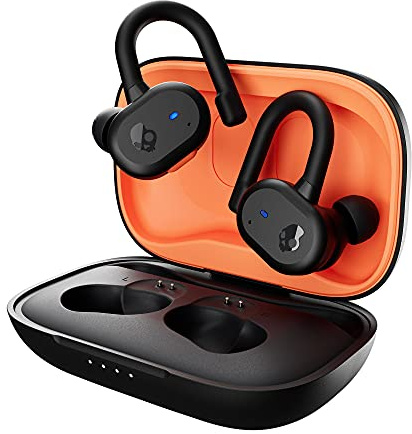 Skullcandy Push Active Kabelloser In-Ear Kopfhörer, 43 Std. Akkulaufzeit, Mikro, Kompatibel mit iPhone, Android und Bluetooth-Geräten - Schwarz/Orange